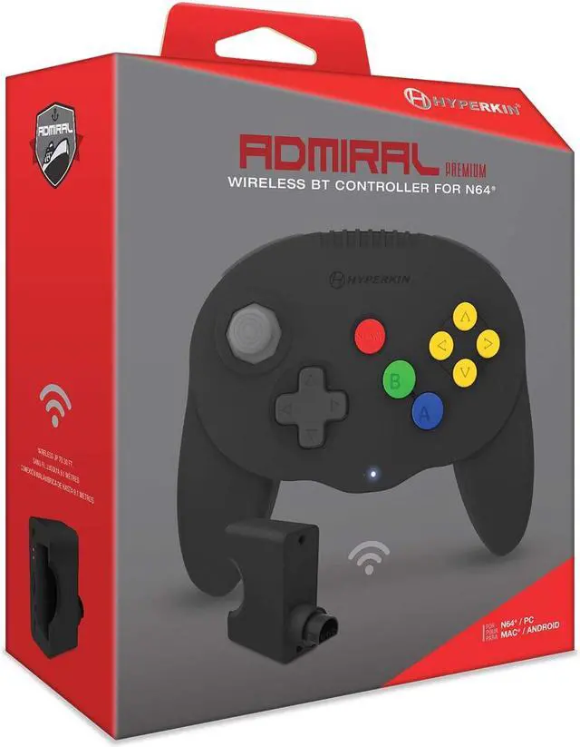 Alt view image 2 of 3 - Hyperkin Admiral Premium BT Controller for N64 (Black) - Nintendo 64