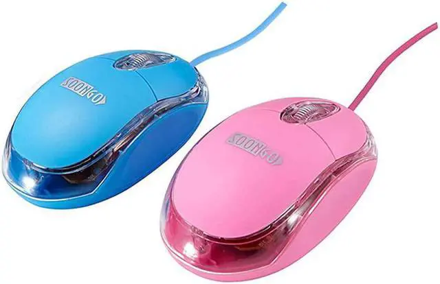 Main image of Kids Mouse 2 Pack [Pink Blue] for Laptop Mini USB Optical Wired Mice fit for Kids Girls Lady use Compatible with Computer Laptop PC Desktop Windows 7/8/10/XP Vista and Mac