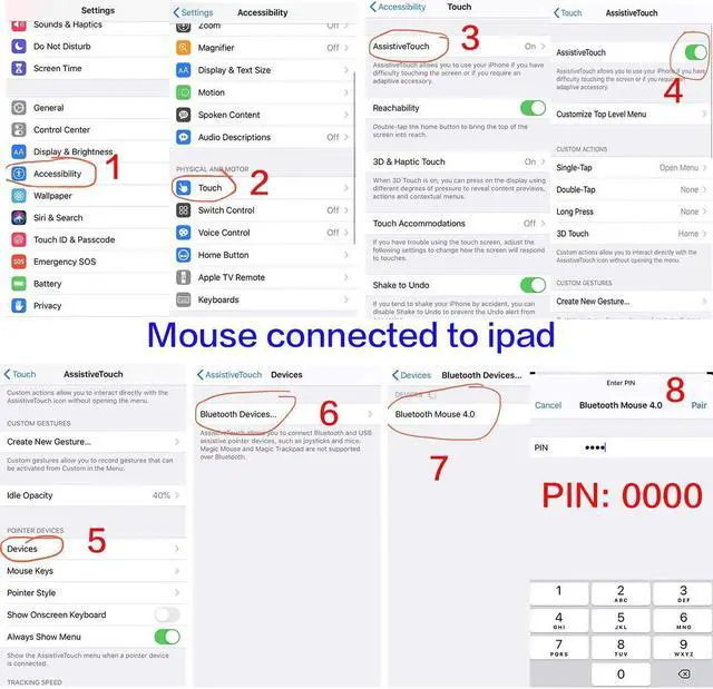 Alt view image 7 of 7 - Rechargeable Bluetooth Mouse for Laptop iPad Pro Air MacBook Wireless Mac Chromebook Win8/11 Desktop Computer