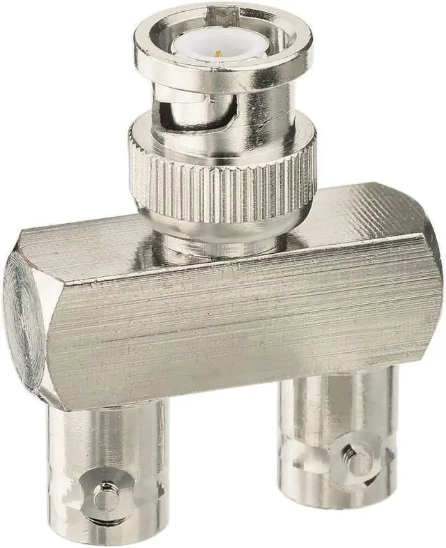 Alt view image 3 of 4 - Eightwood BNC Splitter Adapter BNC Male to Dual BNC Female Tee Type 3 Way Audio RF Coax Connector