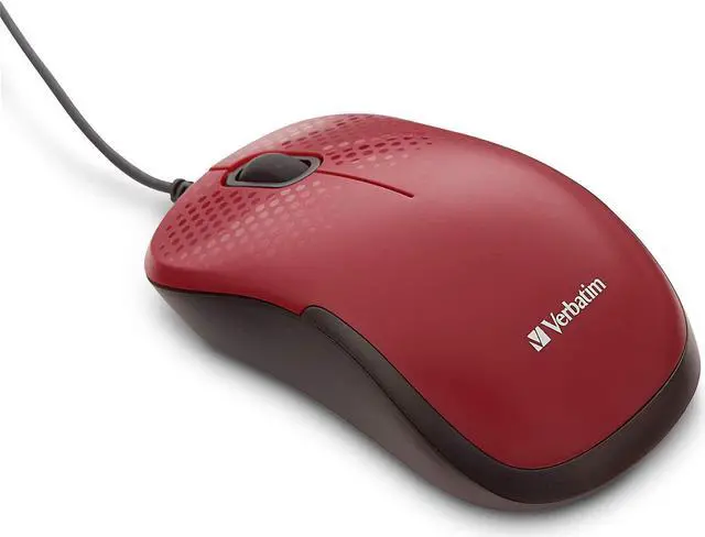 Alt view image 9 of 16 - Verbatim Silent Corded Optical Mouse - Red