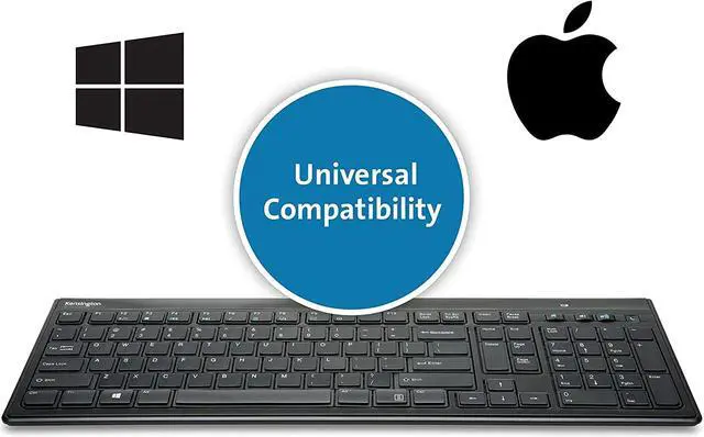 Alt view image 7 of 7 - Kensington Slim Type Wireless Quiet Keyboard (K72344US), Black