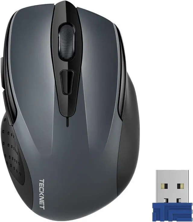 Main image of 2.4G Ergonomic Wireless Optical Mouse with USB Nano Receiver for Laptop,PC,Computer,Chromebook,Notebook,6 Buttons,24 Months Battery Life,2600 DPI, 5 Adjustment Levels