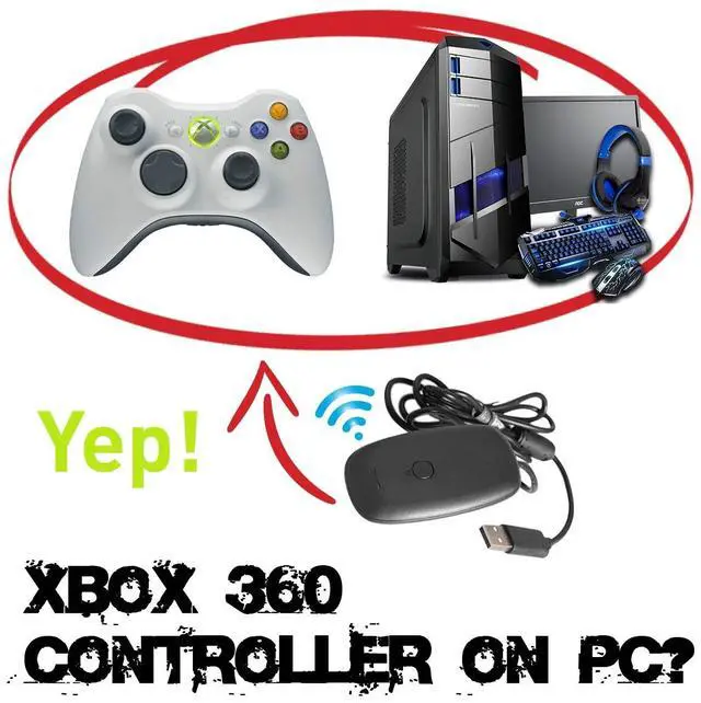 Alt view image 2 of 6 - Wireless USB Gaming Receiver Adapter for Microsoft Xbox 360 Controllers Desktop PC Laptop Gaming Adapter for Windows PC