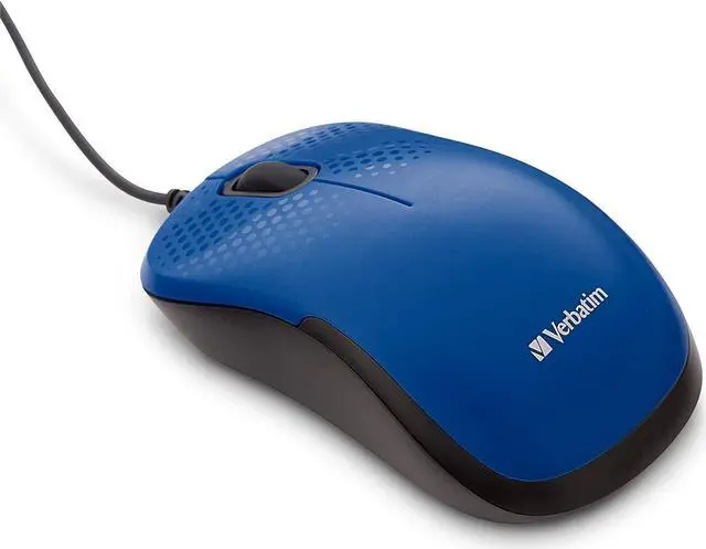 Alt view image 8 of 15 - Verbatim Silent Corded Optical Mouse - Blue