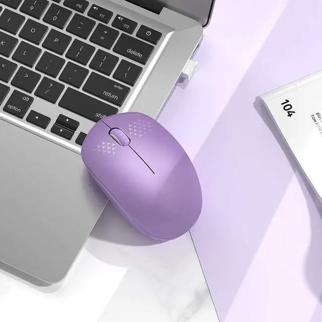 Alt view image 7 of 7 - seenda Wireless Mouse for Laptop, 2.4G Noiseless Computer Mouse,Purple | Small portable design,USB receiver, quiet clicks, smooth tracking, 24-month battery life Mice for laptop,Chromebook and PC.