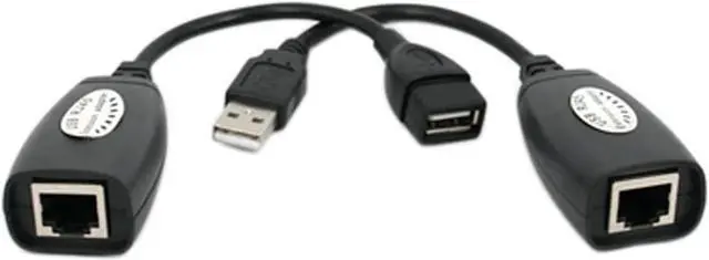 Alt view image 2 of 3 - Haokiang USB Over RJ45 Cat5/5e/6 Extension Extender Cable RJ45 Adapter Set
