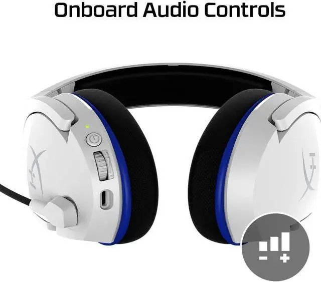 Alt view image 5 of 7 - HyperX Cloud Stinger Core ?C Wireless Gaming Headset for PS4 PS5 PC Lightweight Durable Steel Sliders Noise-Cancelling Microphone - White