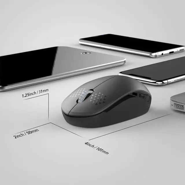 Alt view image 5 of 7 - seenda Wireless Mouse for Laptop, 2.4G Noiseless Computer Mouse,Black | Small portable design,USB receiver, quiet clicks, smooth tracking, 24-month battery life Mice for laptop,Chromebook and PC.