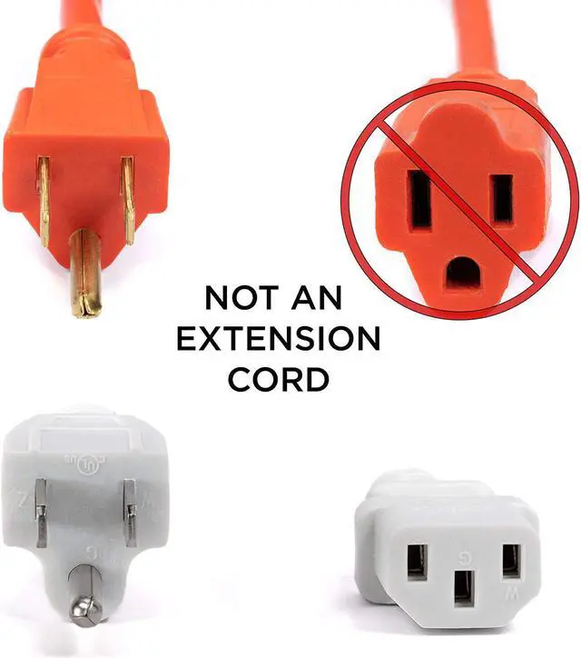 Alt view image 3 of 7 - AC Power Cord (3 Prong) - 25 Feet, White - Premium Quality Copper Wire Core - Computer, Medical, Server & Desktop - NEMA 5-15 to C13 / IEC 320 - UL Listed Power Cable