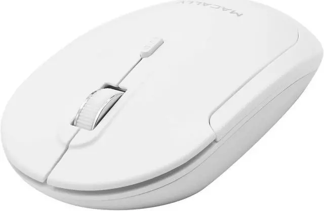 Main image of Macally Wireless Bluetooth Mouse for Mac and PC - Quiet Click Buttons with Slim Comfortable Body - Silent Wireless Mouse with DPI 800/1200/1600 - Workflow Enhancing Bluetooth Computer Mouse (White)