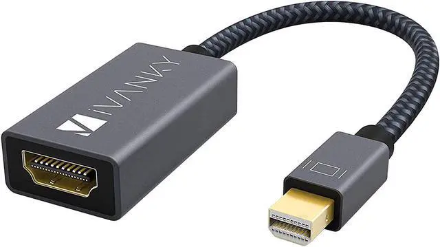 Main image of iVANKY Mini DisplayPort to HDMI Adapter Mini DP(Thunderbolt) to HDMI Adapter Gold-Plated Braided Compatible with MacBook Air/Pro Microsoft Surface Pro/Dock Monitor Projector and More