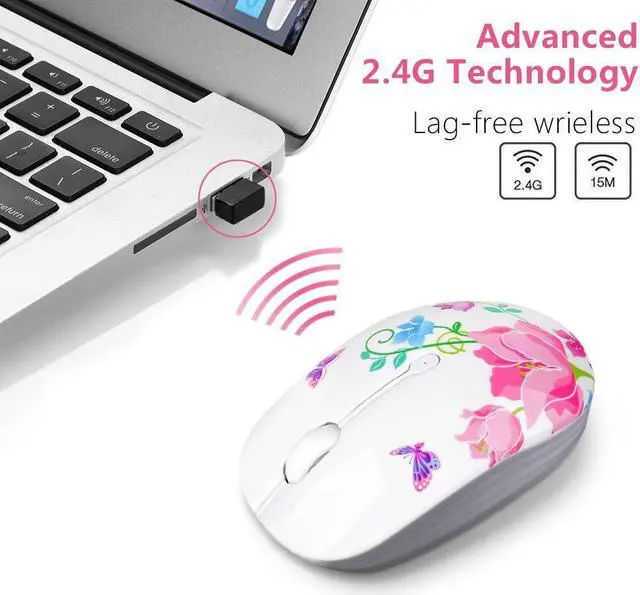 Alt view image 3 of 6 - Wireless Mouse with Nano Receiver for PC, Laptop, Notebook, Computer, MacBook, Less Noise, Portable Mobile Optical Mice