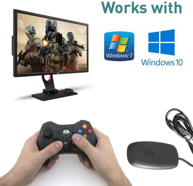 Alt view image 4 of 6 - Wireless USB Gaming Receiver Adapter for Microsoft Xbox 360 Controllers Desktop PC Laptop Gaming Adapter for Windows PC