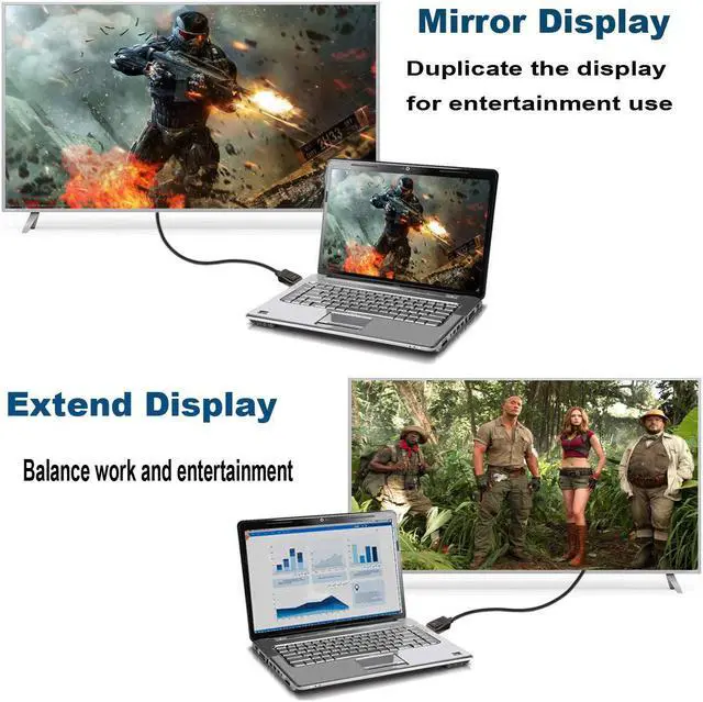Alt view image 4 of 6 - Displayport to VGA Cable 6Ft 2-Pack, Display Port (DP) to VGA Adapter Cord 6 Feet for Computer Monitor Projector and More Gold-Plated