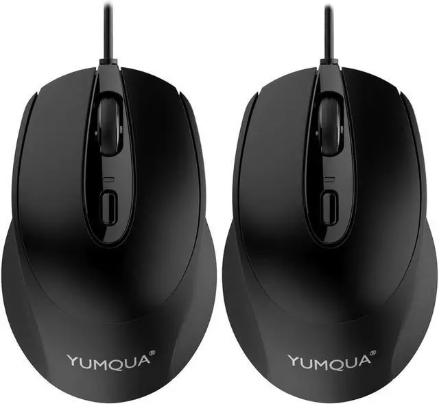 Main image of G222 Silent Computer Mouse - 2 Pack Wired Optical USB Mouse 800/1200 DPI Home & Office Desktop & Laptop PC & Chromebook