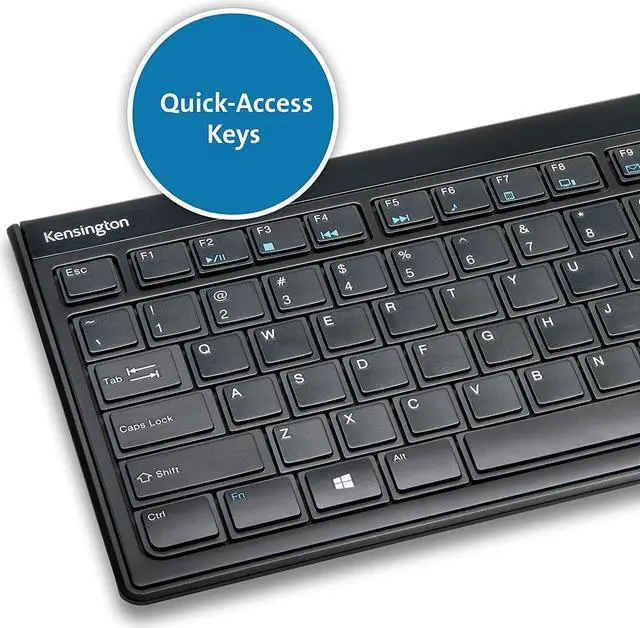 Alt view image 5 of 7 - Kensington Slim Type Wireless Quiet Keyboard (K72344US), Black
