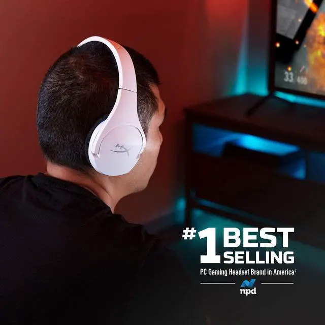 Alt view image 2 of 7 - HyperX Cloud Stinger Core ?C Wireless Gaming Headset for PS4 PS5 PC Lightweight Durable Steel Sliders Noise-Cancelling Microphone - White