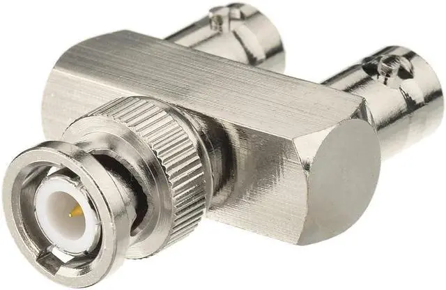 Main image of Eightwood BNC Splitter Adapter BNC Male to Dual BNC Female Tee Type 3 Way Audio RF Coax Connector