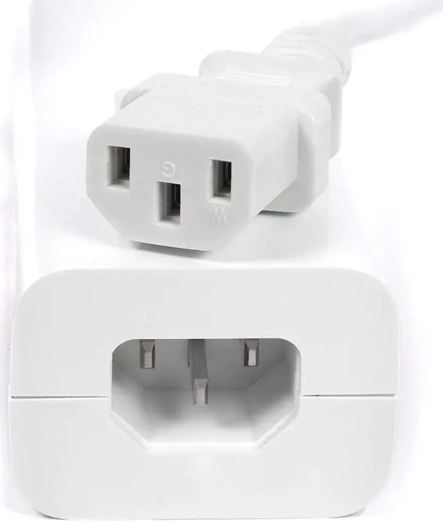 Alt view image 7 of 7 - AC Power Cord (3 Prong) - 25 Feet, White - Premium Quality Copper Wire Core - Computer, Medical, Server & Desktop - NEMA 5-15 to C13 / IEC 320 - UL Listed Power Cable