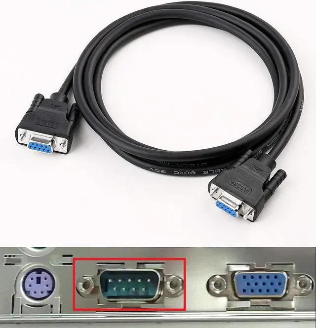 Alt view image 2 of 7 - DTech DB9 RS232 Serial Cable Female to Female Null Modem Cord Cross TX/RX line for Data Communication (6 Feet, Black)