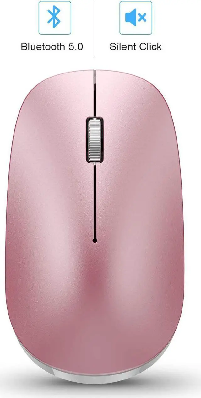 Alt view image 2 of 6 - OMOTON Bluetooth Mouse for iPad 8th/Air 4 and Phone(iPadOS 13/ iOS 13 and Above), Ultra-Thin Wireless Mouse Compatible with Bluetooth Enabled Computer, Laptop, PC, Notebook, and Mac Series, Rose Gold