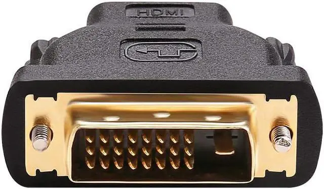 Alt view image 3 of 7 - DVI to HDMI Adapter DVI Male to HDMI Female Bi-Directional DVI-D Port Converter 4K 1080P Gold Plated Connector