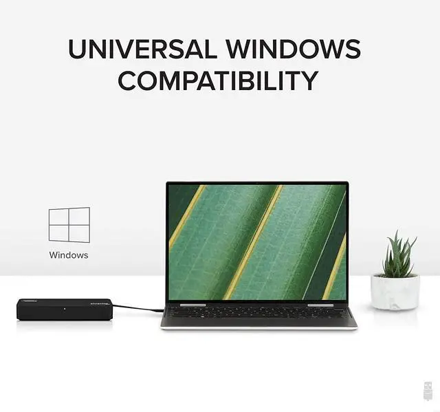 Alt view image 6 of 7 - Plugable 4K DisplayPort and HDMI Dual Monitor Adapter with Ethernet for USB 3.0 and USB-C Compatible with Windows