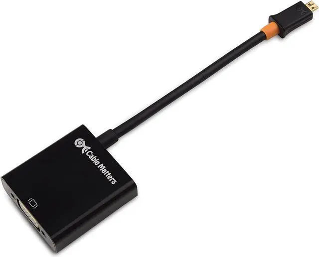 Alt view image 2 of 7 - Micro HDMI to VGA Adapter (Micro HDMI to VGA Converter) in Black