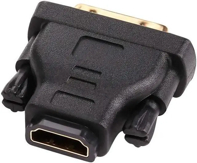 Alt view image 4 of 7 - DVI to HDMI Adapter DVI Male to HDMI Female Bi-Directional DVI-D Port Converter 4K 1080P Gold Plated Connector