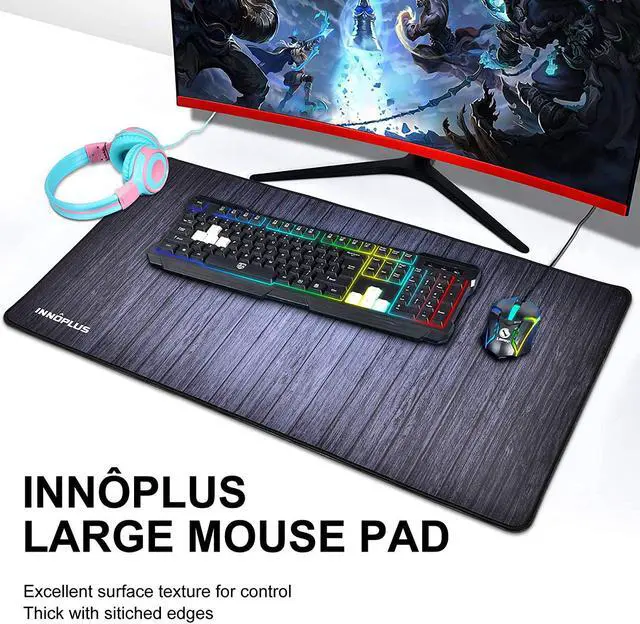 Alt view image 2 of 7 - Gaming Mouse Pad, Large Mouse Pad XL Black, Mouse Pads for Computers 31.5×15.75In, Large Extended Gaming Keyboard Mouse Pads, Big Desk Mouse Mat Designed for Gaming Surface/Office, Durable Edges
