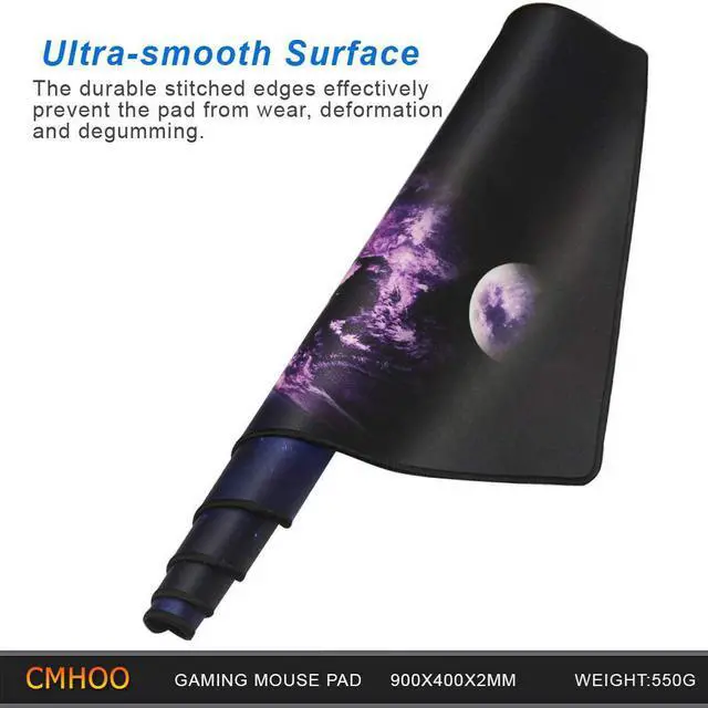 Alt view image 3 of 7 - Cmhoo XXL Professional Large Mouse Pad & Computer Game Mouse Mat (35.4x15.7x0.1IN, Sky Planet)