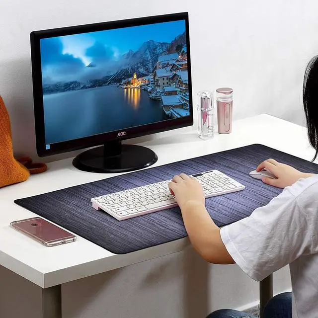 Alt view image 7 of 7 - Gaming Mouse Pad, Large Mouse Pad XL Black, Mouse Pads for Computers 31.5×15.75In, Large Extended Gaming Keyboard Mouse Pads, Big Desk Mouse Mat Designed for Gaming Surface/Office, Durable Edges