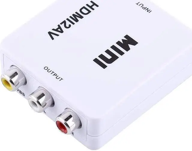 Alt view image 2 of 7 - Digital RCA to HDMI Converter,1080P AV to HDMI Video Converter Mini RCA Composite CVBS Adapter with USB Charge Cable Support 1080P for PC Laptop Mini Xbox PS2 PS3 TV STB VHS VCR Camera DVD(White)