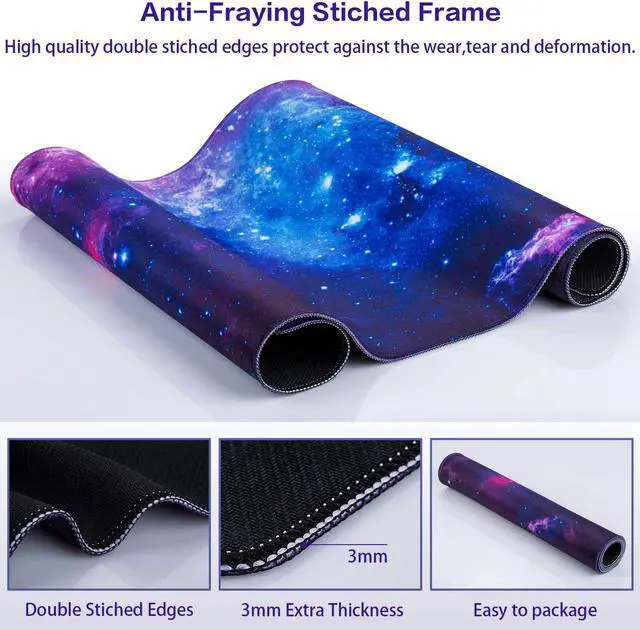 Alt view image 5 of 7 - Gaming Mouse Pad 31.5x15.7inch Large Extended Mousepad Big Computer Desk Mat for Keyboard and Mouse Full Desk Mouse Mat with Non-Slip & Rubber Base