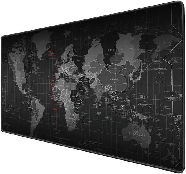 Main image of Benvo Extended Mouse Pad Large Gaming Mouse Pad- 35.4x15.7x0.12 inch Computer Keyboard Mouse Mat Non-Slip Mousepad Rubber Base and Stitched Edges for Game Players, Office, Study World Map Design