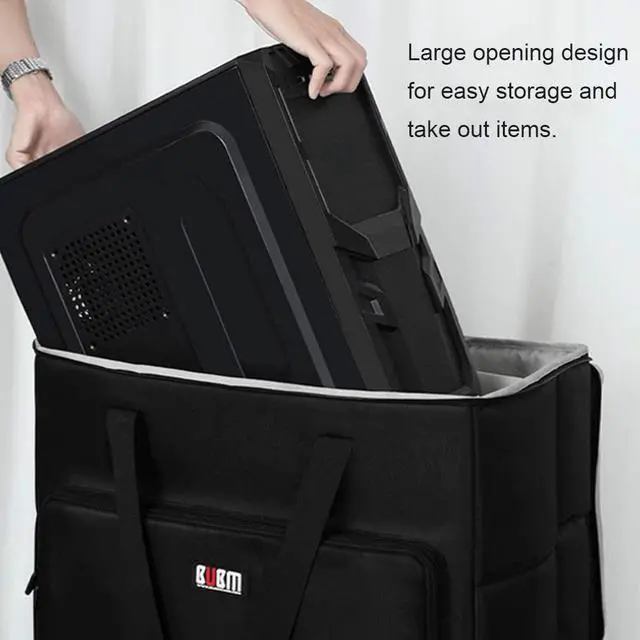 Alt view image 4 of 6 - Buwico Desktop PC Computer Travel Storage Carrying Case Bag with Wheels for Computer Main Processor Case, Monitor, Keyboard and Accessories (24 Inch)