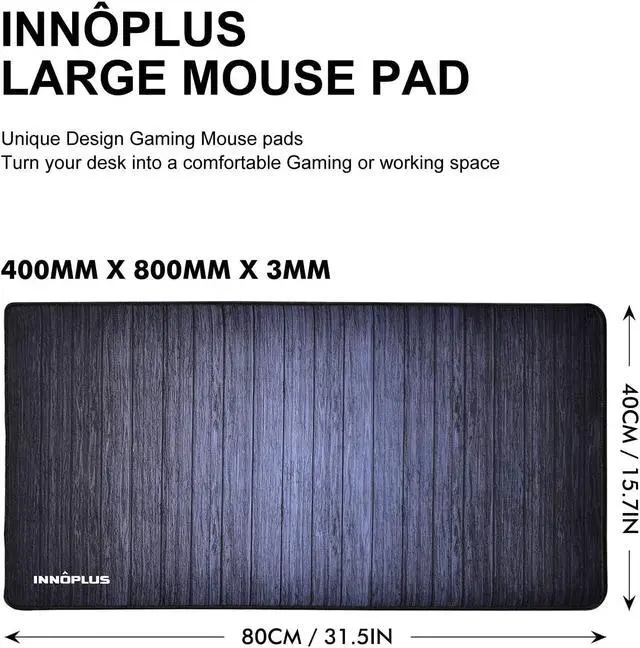 Alt view image 6 of 7 - Gaming Mouse Pad, Large Mouse Pad XL Black, Mouse Pads for Computers 31.5×15.75In, Large Extended Gaming Keyboard Mouse Pads, Big Desk Mouse Mat Designed for Gaming Surface/Office, Durable Edges