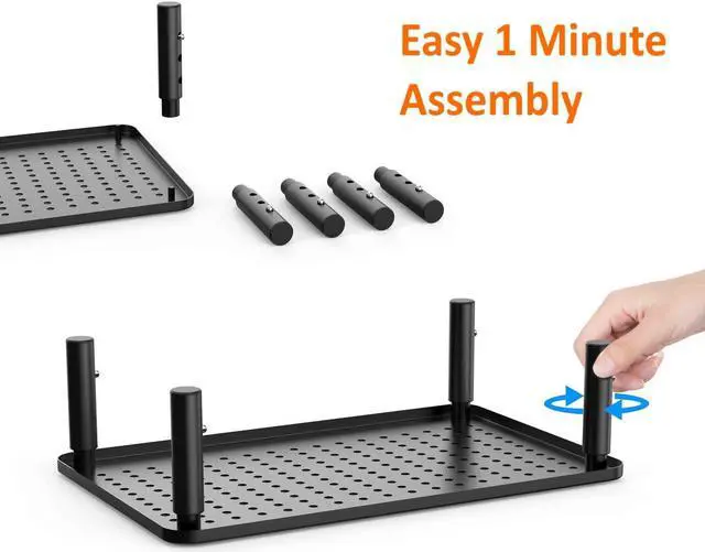 Alt view image 6 of 7 - 2 Pack Premium Laptop PC Monitor Stand with Sturdy, Stable Black Metal Construction. Fashionable Riser Height Adjustable with Non-Skid Rubber. Perfect for Computer Monitor iMac Stand or Computer Shelf