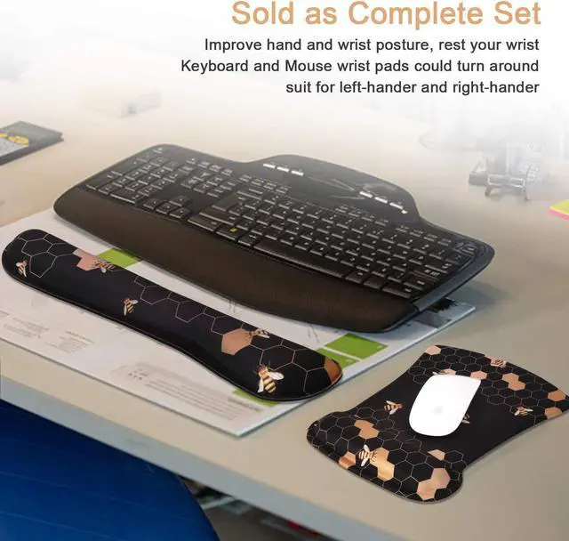 Alt view image 6 of 7 - iCasso Ergonomic Table Mat Honeycomb, Desk Protector for Workspace Home | Sweet Memory Foam Pad Including Carpal Tunnel, Ergonomic Mousepad for Students Travel Study Office Workspace Area