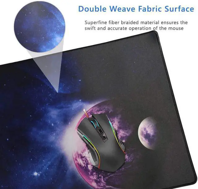 Alt view image 6 of 7 - Cmhoo XXL Professional Large Mouse Pad & Computer Game Mouse Mat (35.4x15.7x0.1IN, Sky Planet)