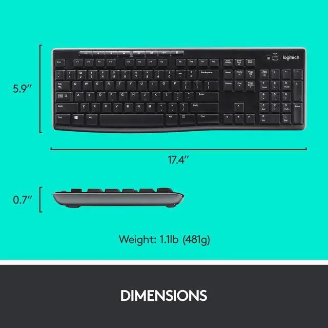 Alt view image 7 of 7 - Logitech MK270 Wireless Keyboard and Mouse Combo - Keyboard and Mouse Included, Long Battery Life