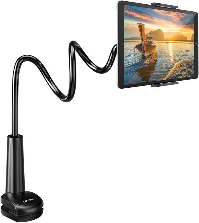 Gooseneck Tablet Holder Stand for Bed: Adjustable Flexible Arm Tablets Mount  Clamp on Table Compatible with iPad Air Mini, Galaxy Tabs, Kindle Fire