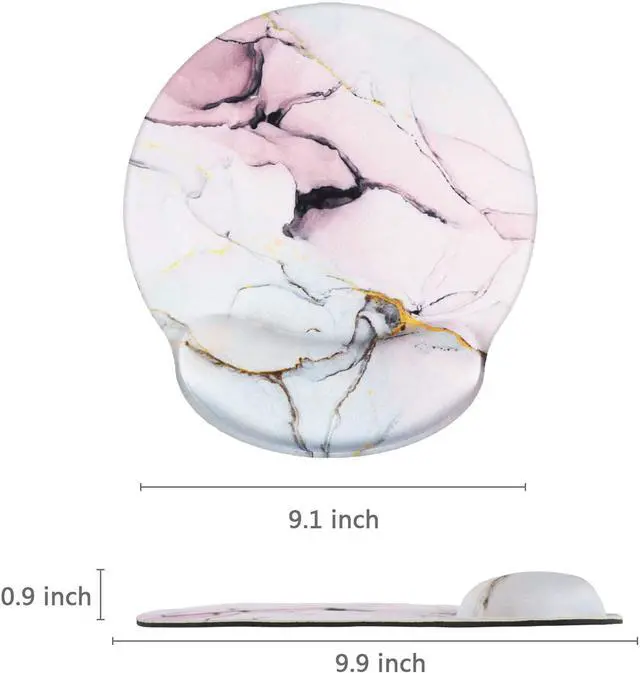 Alt view image 3 of 7 - Ergonomic Mouse Pad with Gel Wrist Rest Support, iLeadon Non-Slip Rubber Base Wrist Rest Pad for Home, Office Easy Typing & Pain Relief, Pink Marble
