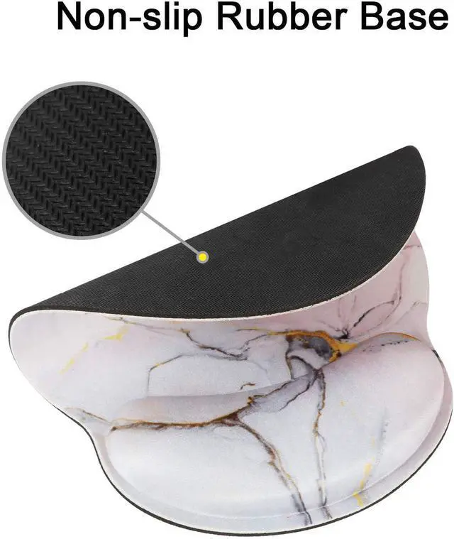 Alt view image 7 of 7 - Ergonomic Mouse Pad with Gel Wrist Rest Support, iLeadon Non-Slip Rubber Base Wrist Rest Pad for Home, Office Easy Typing & Pain Relief, Pink Marble