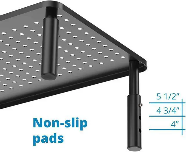 Alt view image 4 of 7 - 2 Pack Premium Laptop PC Monitor Stand with Sturdy, Stable Black Metal Construction. Fashionable Riser Height Adjustable with Non-Skid Rubber. Perfect for Computer Monitor iMac Stand or Computer Shelf