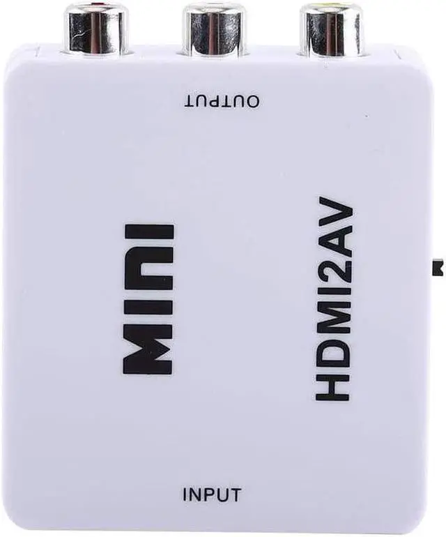 Alt view image 3 of 7 - Digital RCA to HDMI Converter,1080P AV to HDMI Video Converter Mini RCA Composite CVBS Adapter with USB Charge Cable Support 1080P for PC Laptop Mini Xbox PS2 PS3 TV STB VHS VCR Camera DVD(White)