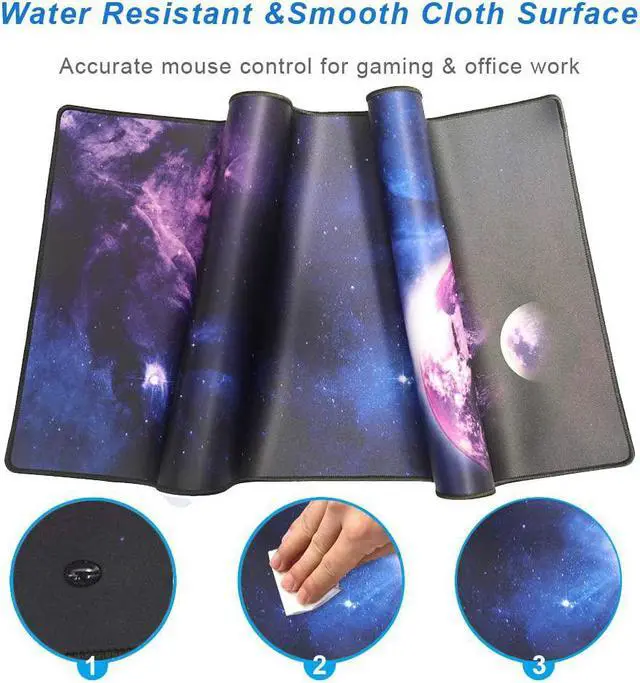 Alt view image 5 of 7 - Cmhoo XXL Professional Large Mouse Pad & Computer Game Mouse Mat (35.4x15.7x0.1IN, Sky Planet)