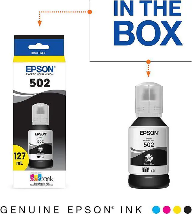 Alt view image 2 of 7 - Epson 502 EcoTank Auto-Stop Ink Bottle, Black (T502120) pack of 1