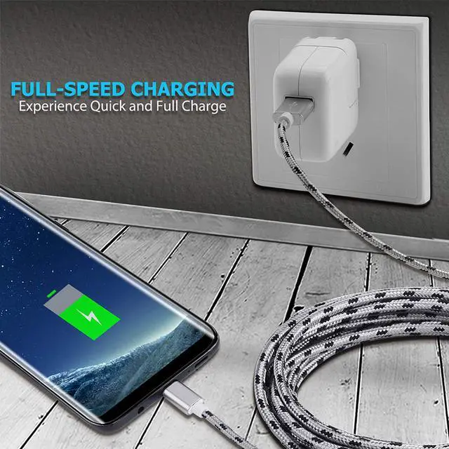 Alt view image 6 of 7 - Google Pixel 2 Charging Cable,15FT 2Pack USB Type C Cable,Extra Long Fast Charger Braided Cord, USB C-A Charging Cable for Samsung Galaxy S9/S8 Plus/Note 8,Pixel XL,LG V30/V20/G7/G6/G5,Nintendo Switch
